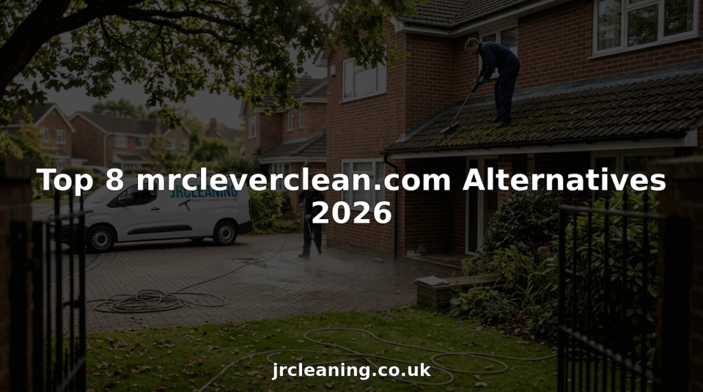 Cleaners at home performing exterior cleaning tasks